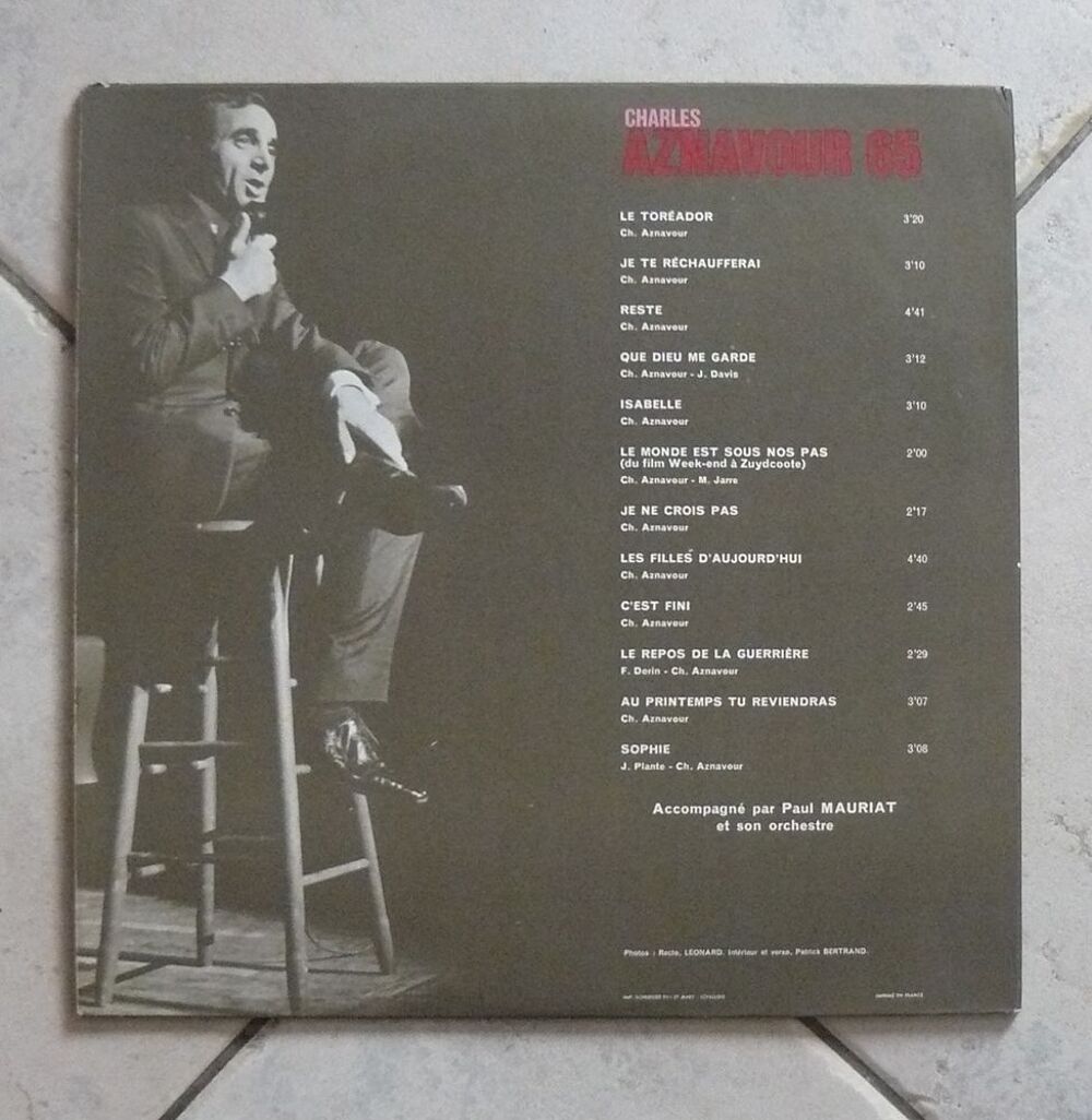LP Charles AZNAVOUR : Aznavour 65 - Barclay 80.255 M CD et vinyles