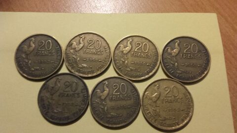 Lot de 7 pièces de monnaie de 20 Francs Guiraud . 0 Ars-sur-Moselle (57)
