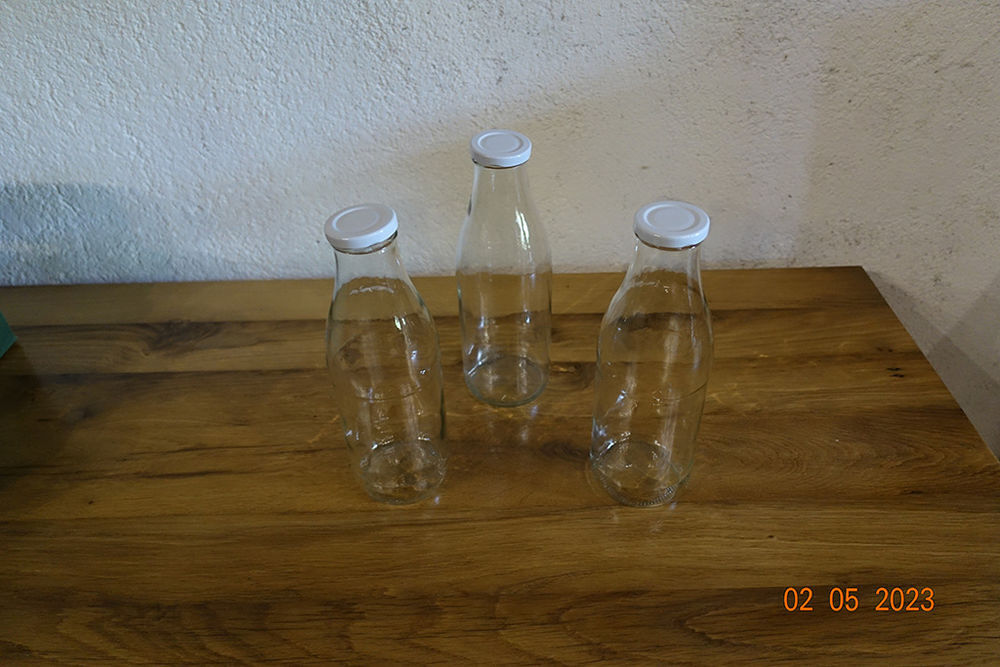 Bouteilles 1 litre en verre avec bouchon a vis Cuisine