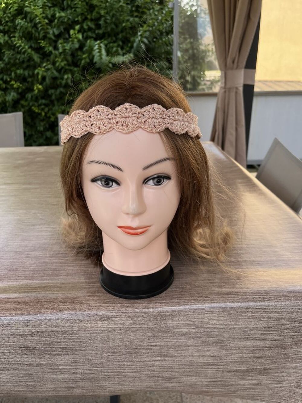Bandeau Serre t&ecirc;te Saumon paillettes 1m10 Vêtements
