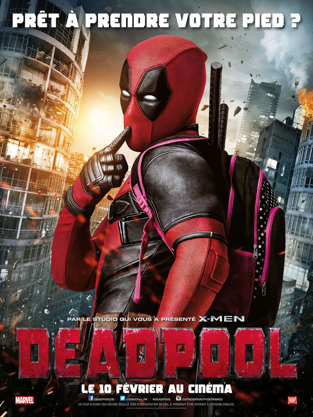 "DEADPOOL" R.Reynolds Ann&eacute;e 2016 Affiche cin&eacute;ma NEUVE 40x60 Décoration