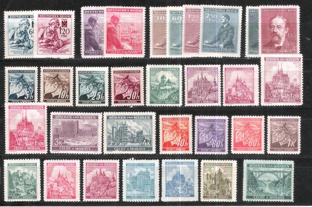 Boh&egrave;me et Moravie lot timbres neufs * 