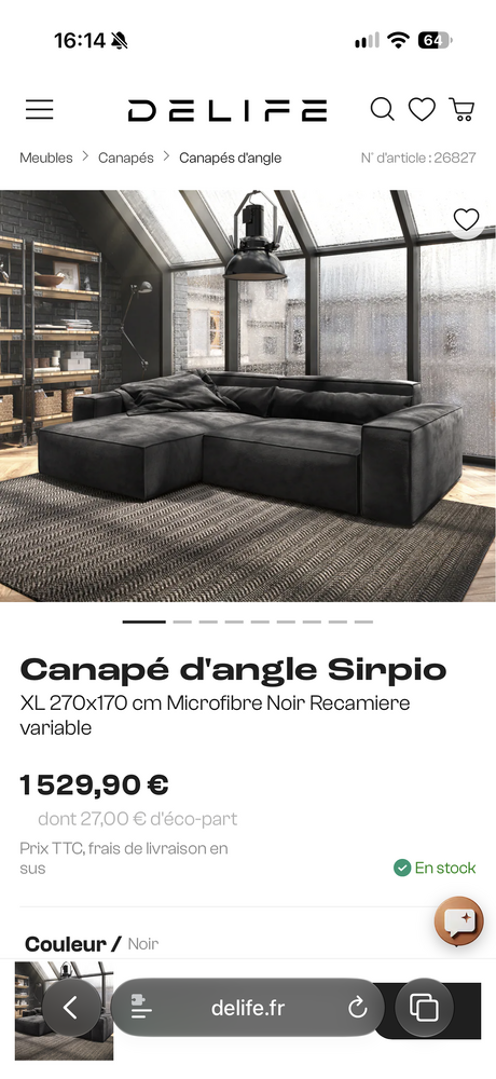 Canap&eacute; d'angle xl Meubles
