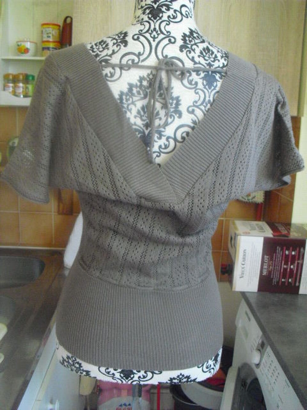 PULL maille ajour&eacute;es a motifs, marron chocolat, NEUF CAMAIEU Vêtements