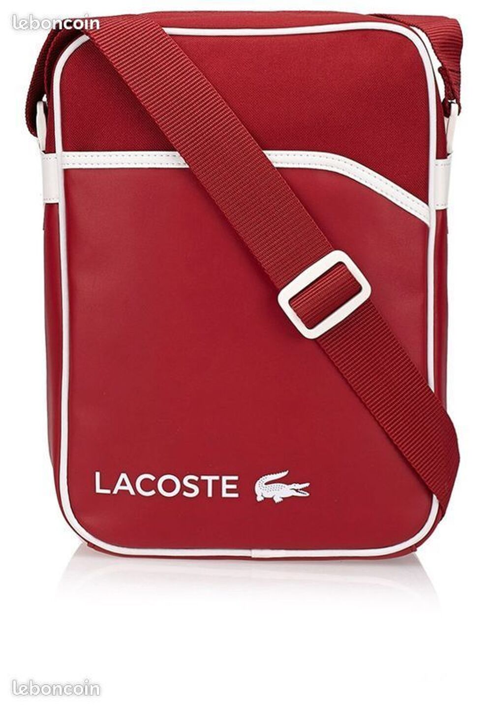 Saccoche Lacoste a Bandouli&egrave;re rouge neuf Maroquinerie