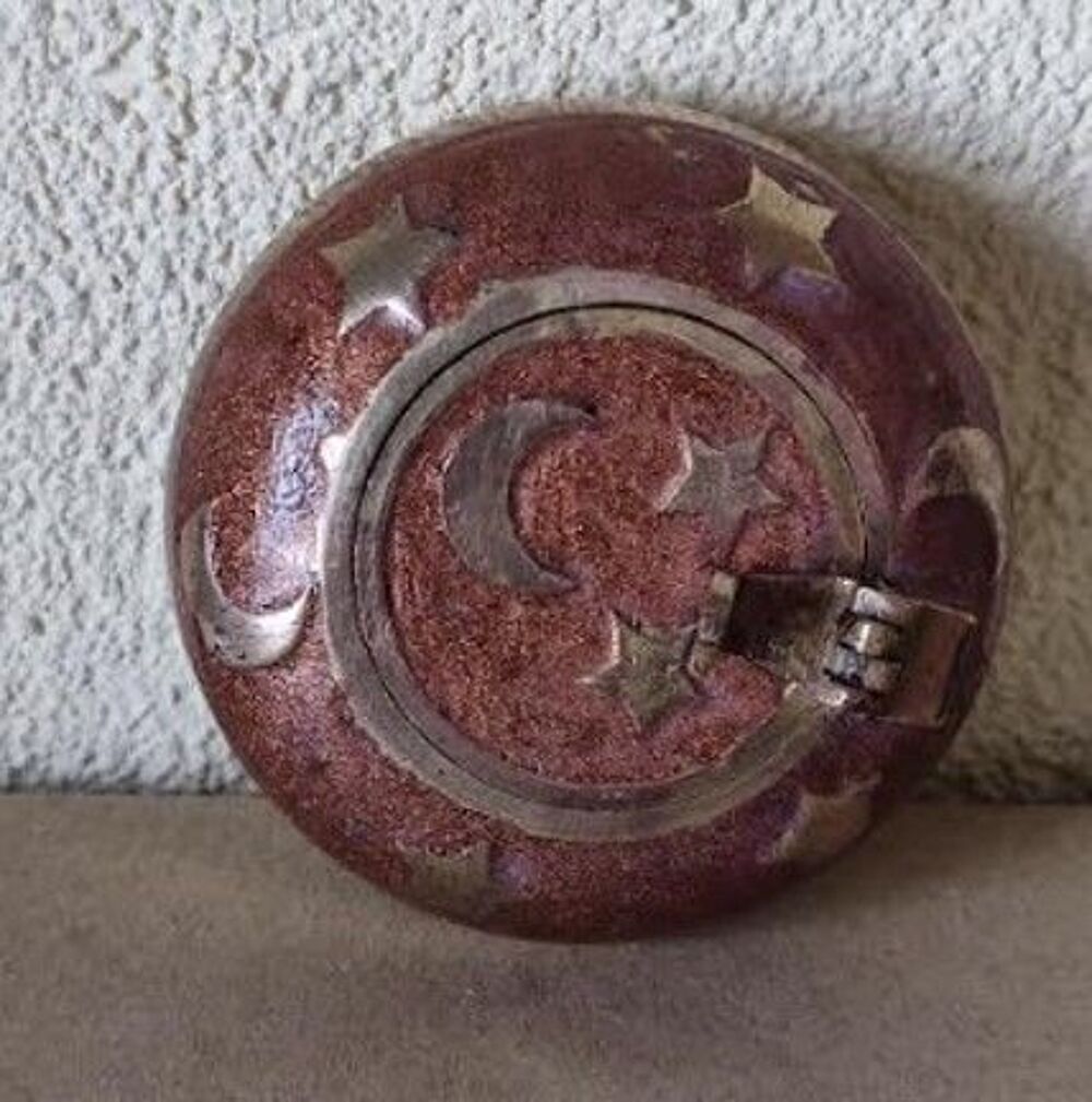 Cendrier de poche vintage en laiton massif Décoration