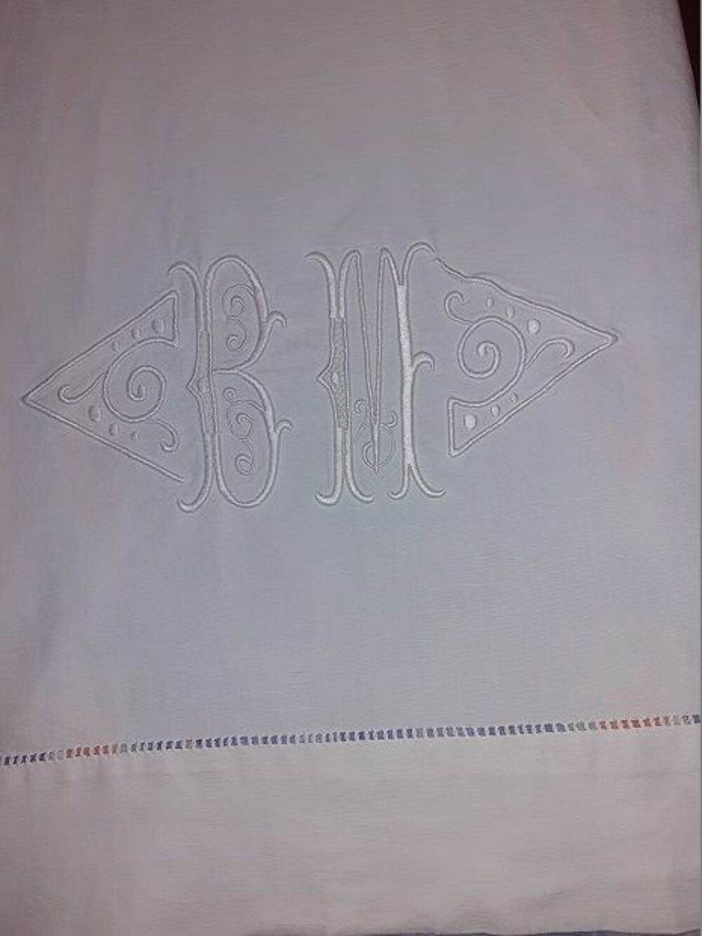Drap Ancien Monogramme Décoration