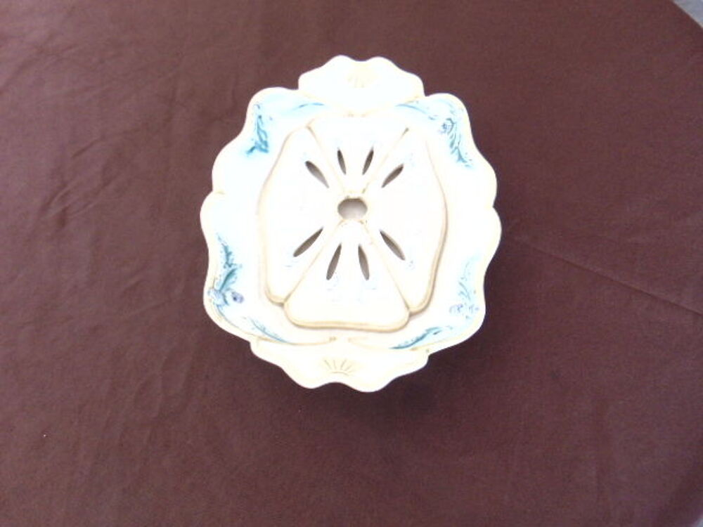  Plat &agrave; asperges ancien ? Fa&iuml;ence &eacute;maill&eacute;e ? Art Nouveau Cuisine