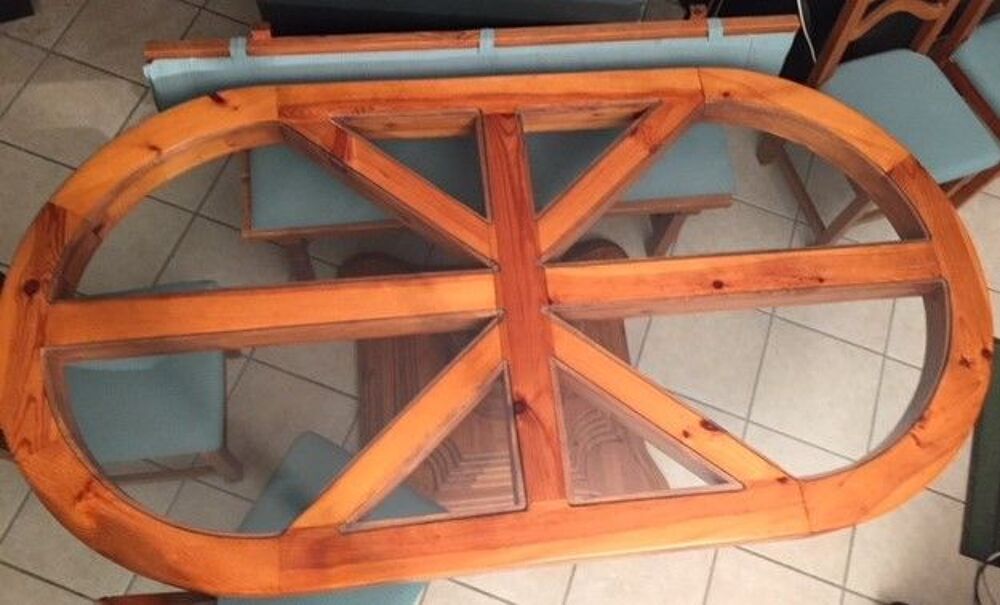 TABLE MARINE BOIS ET VERRE Meubles