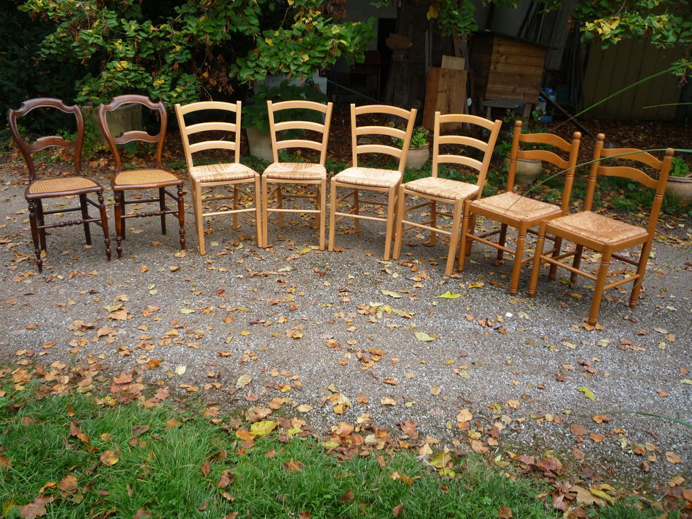 Chaises paill&eacute;es,lot de chaise (G) Meubles