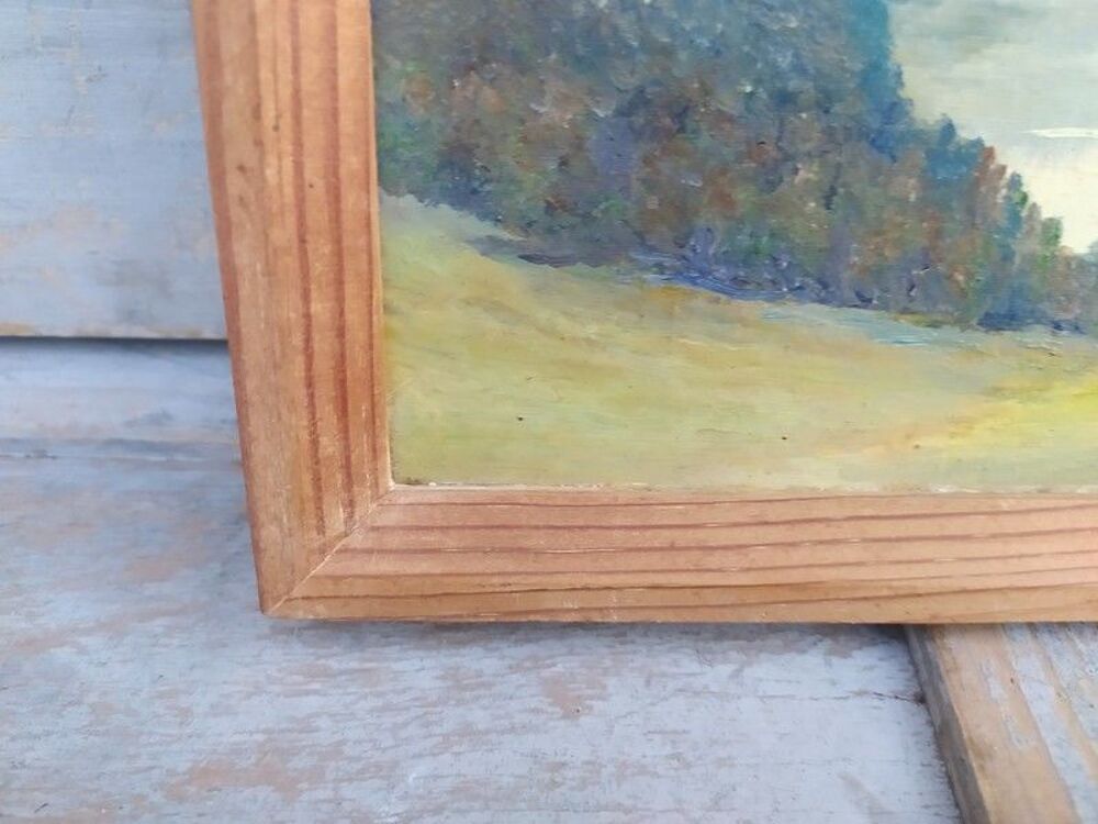 Tableau Montagne Paysage Lacustre Sign&eacute; E. Keller 
