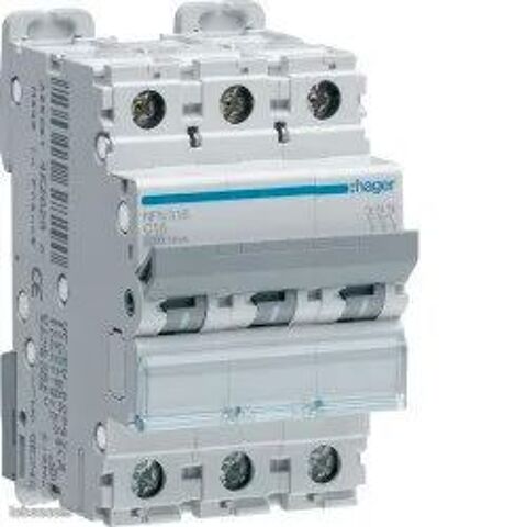 NFN316 Disjoncteur Hager triphasé 16A - 3P - 6-10kA - courbe 38 Serres-Castet (64)