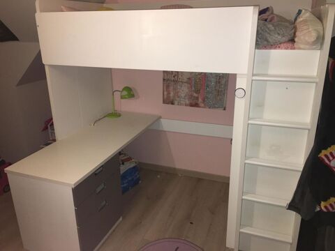 Lit mezzanine bureau armoire Ikea 190 Parign-l'vque (72)