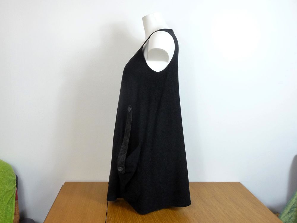 Robe/ Tunique Evas&eacute;e Gris Anthracite sans manches- Cr&eacute;a Vêtements
