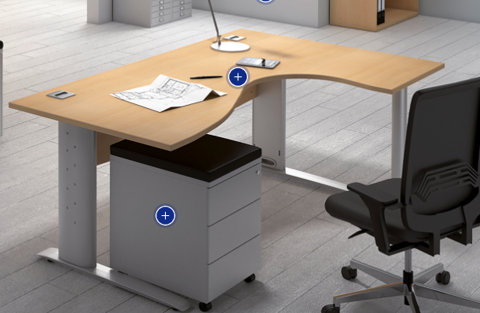 Bureau - grand plateau (forme retour droit) 25 Prigueux (24)