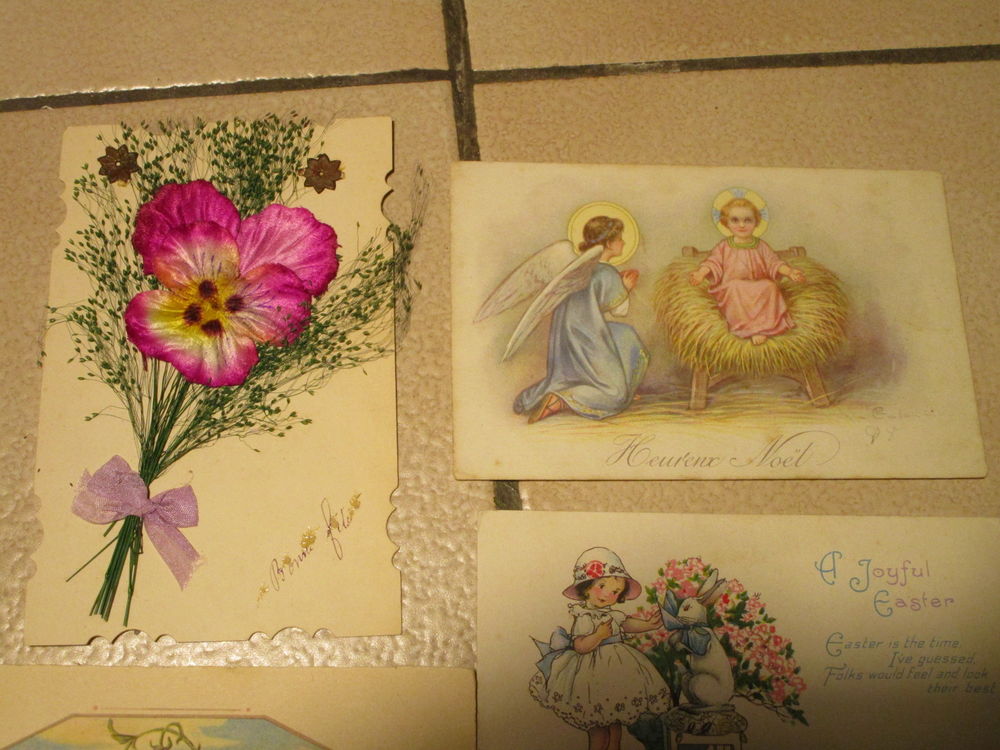 LOT VIEILLES CARTE POSTALE FETES"NOEL-PAQUES-BONNE FETE" 