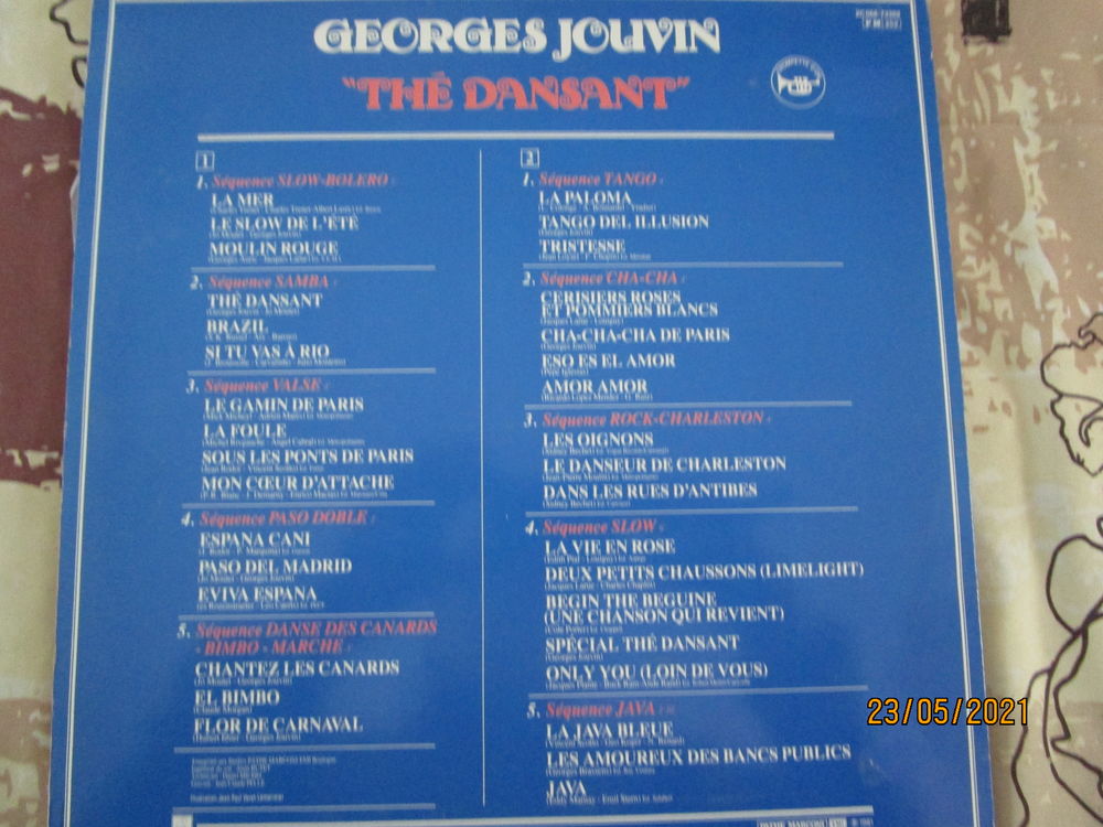 album de GEORGES JOUVIN "th&eacute; dansant" vinyles 33 tours CD et vinyles
