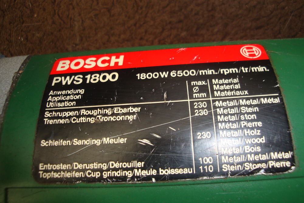 Meuleuse Bosch PWS1800 Bricolage