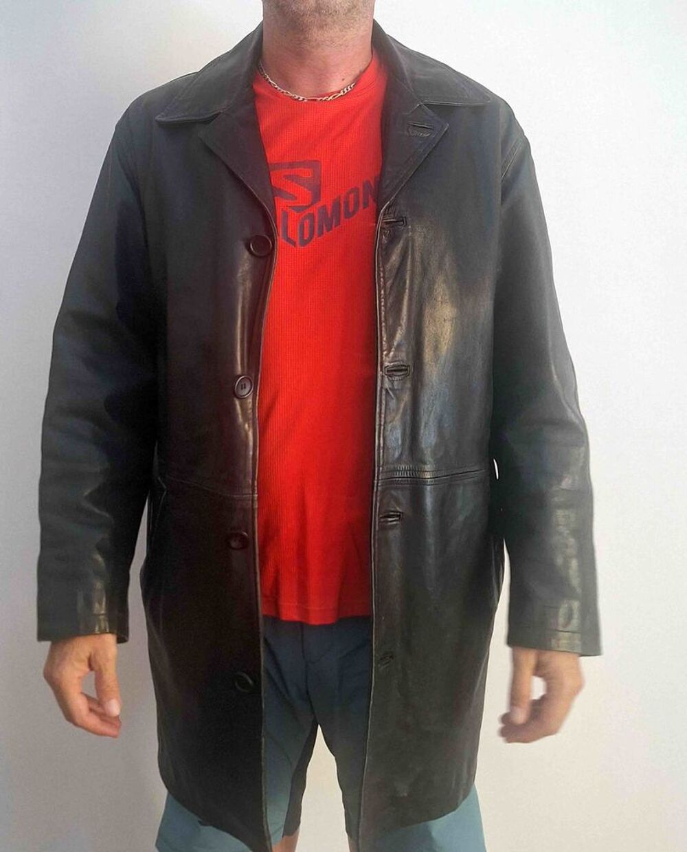 Veste cuir noir Vêtements