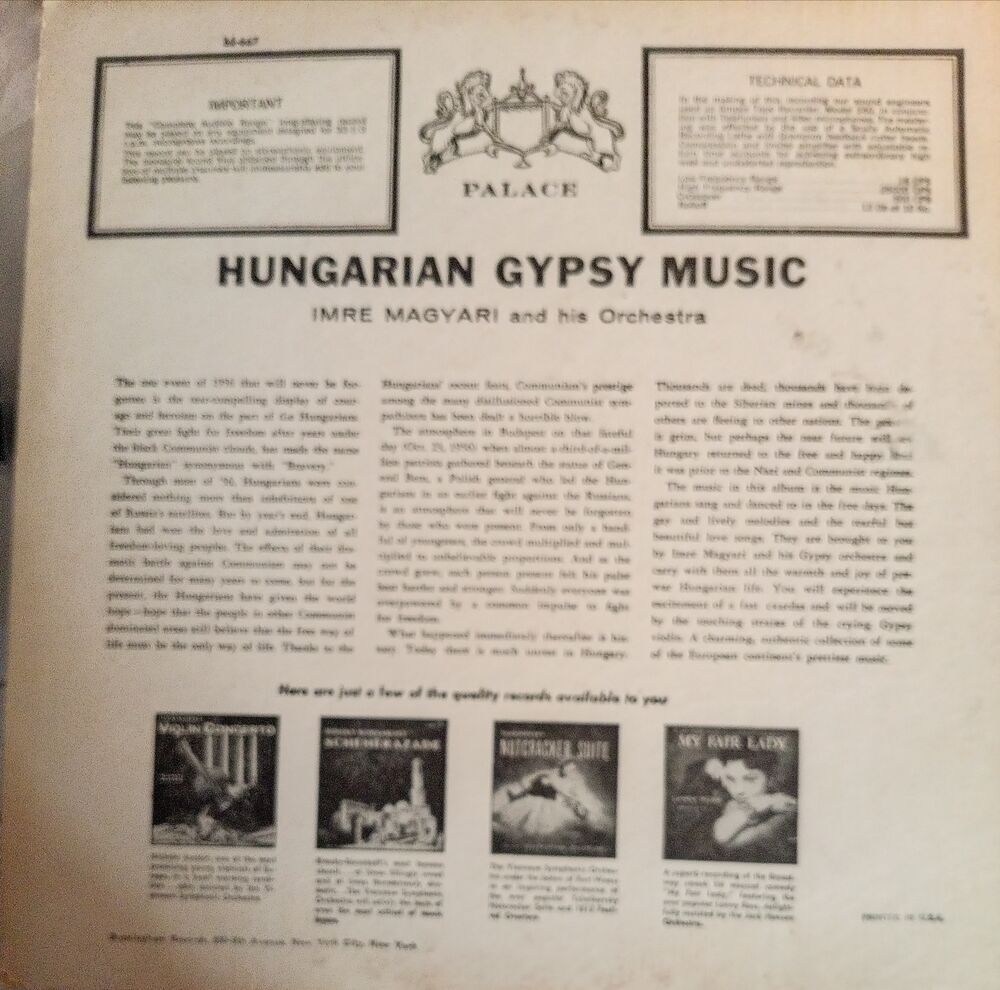 HUNGARIAN GYPSY MUSIC / DISQUE 33 TOURS CD et vinyles
