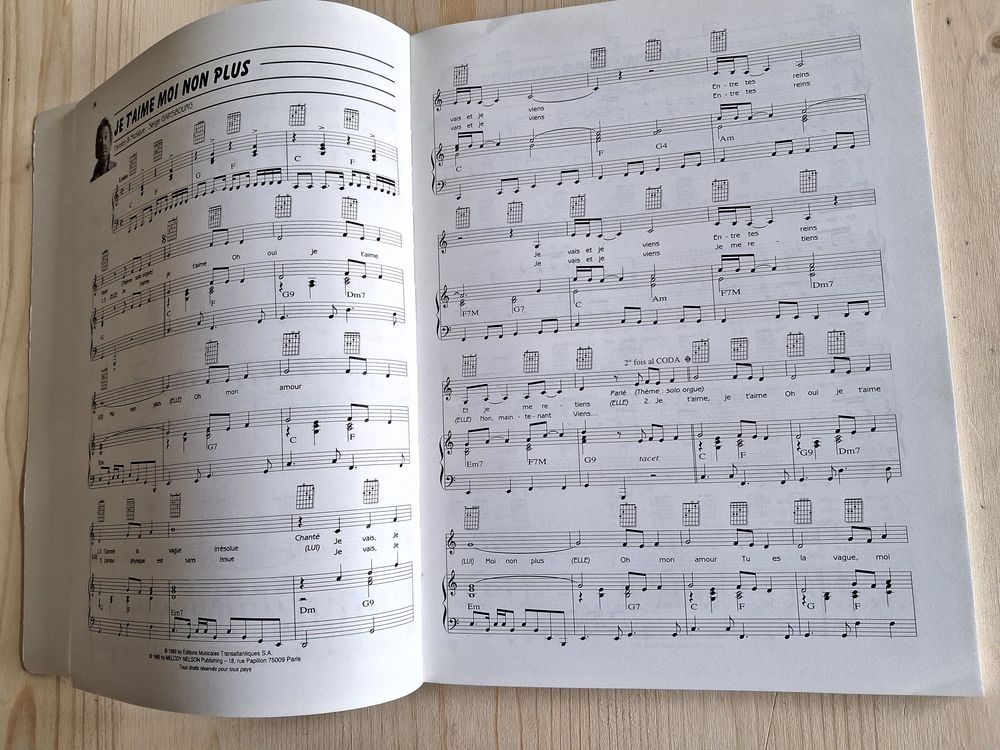 Partitions, Musique Serge Gainsbourg Livres et BD