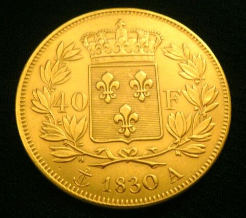 Pice e 40 francs 1830 Charles X  copie en plaqu or  19 Corme-Royal (17)