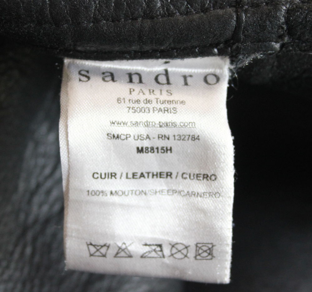 Manteau mouton noir SANDRO T.1 (38 Fr) Vêtements