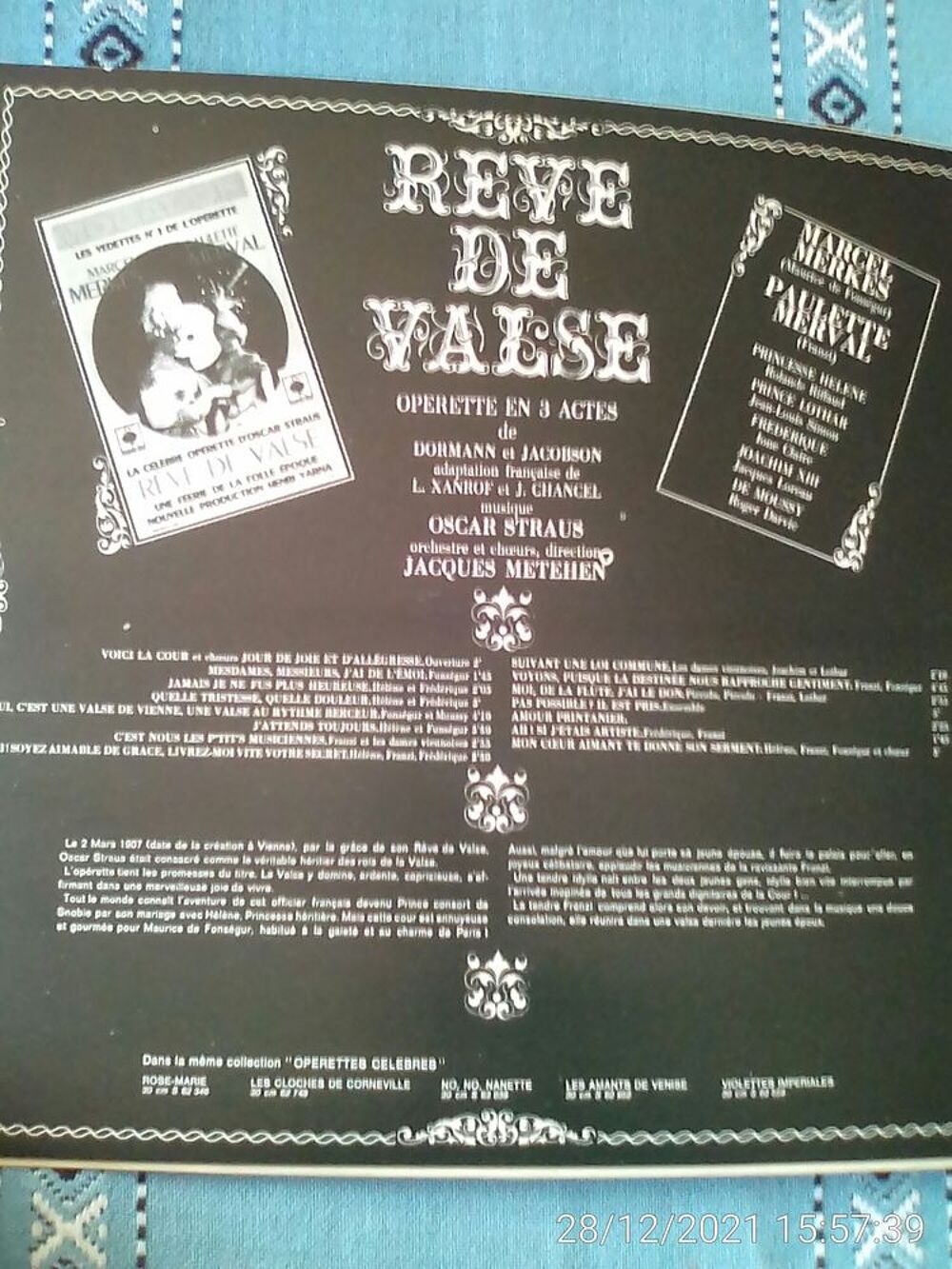 Vinyle 33T REVE DE VALSE - MERKES MARVAL CD et vinyles