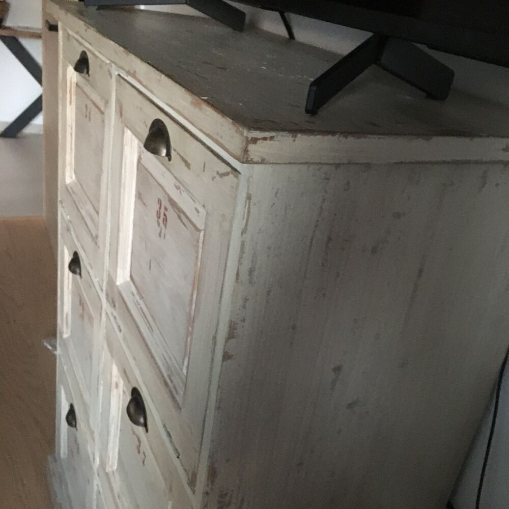 Commode Vintage Bois &agrave; Finition Vieillie Meubles