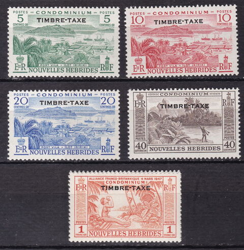 Timbres FRANCE-Nouvelles Hbrides 1957 taxes YT 36  40  1 Lyon 5 (69)