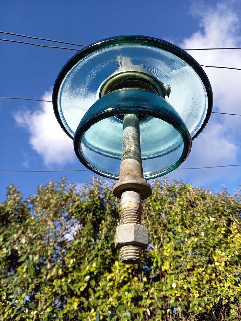 Isolateur verre et m&eacute;tal droit type EDF Décoration