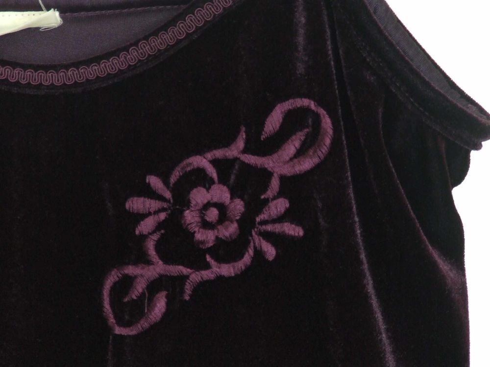 Nuisette, robe d'int&eacute;rieur en velours, Lie de vin, M (38 40) Vêtements