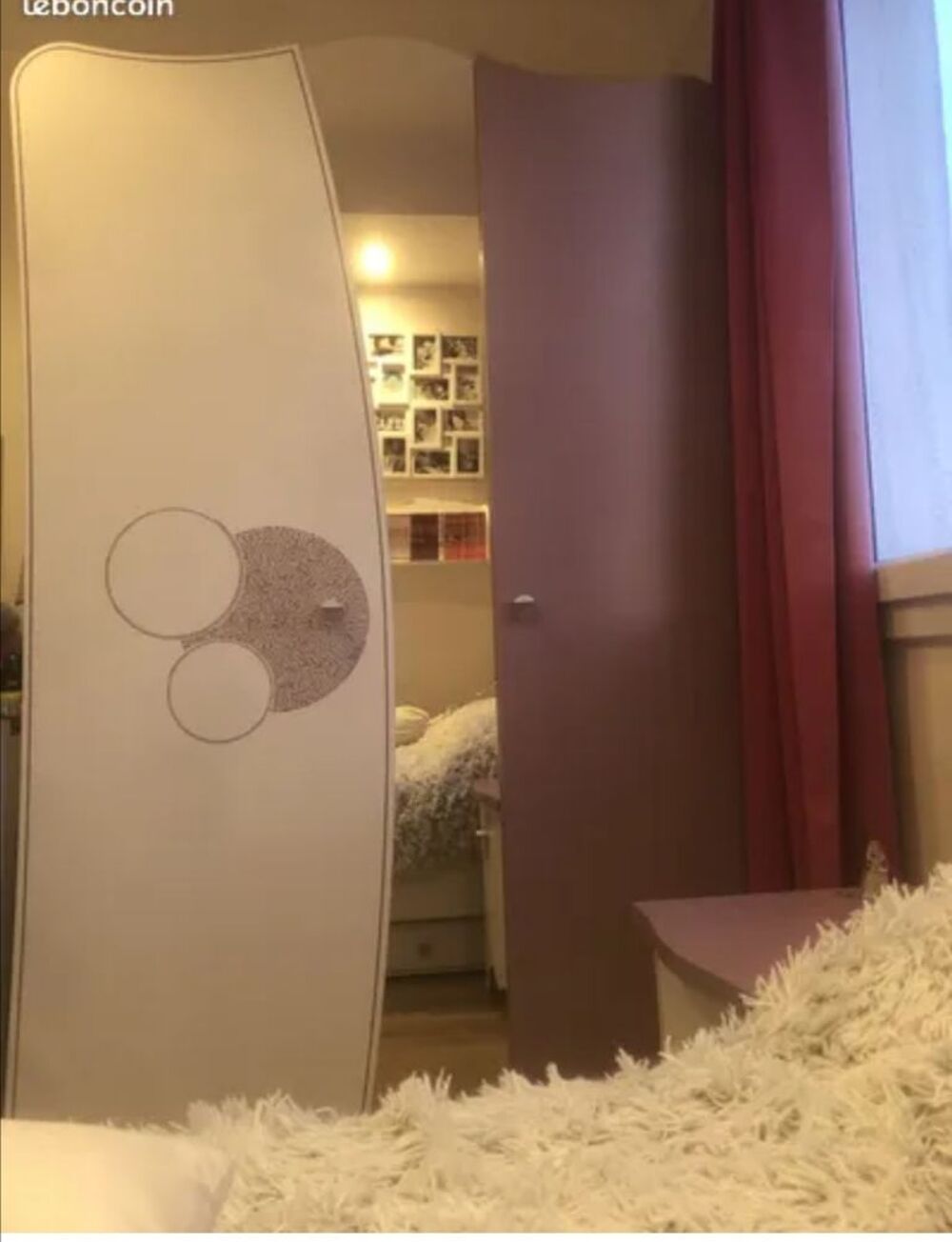 Chambre fille compl&egrave;te blanc et rose Meubles