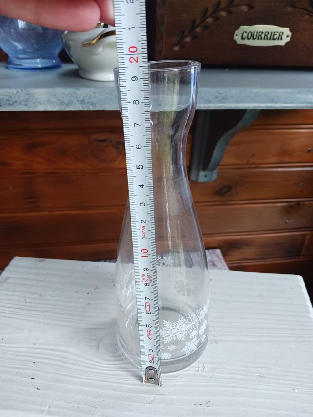 Carafe en Verre D&eacute;cor&eacute;e de Flocons de Neige 