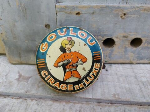 Ancienne Boite Publicitaire Goulou Cirage de Luxe 38 Loches (37)