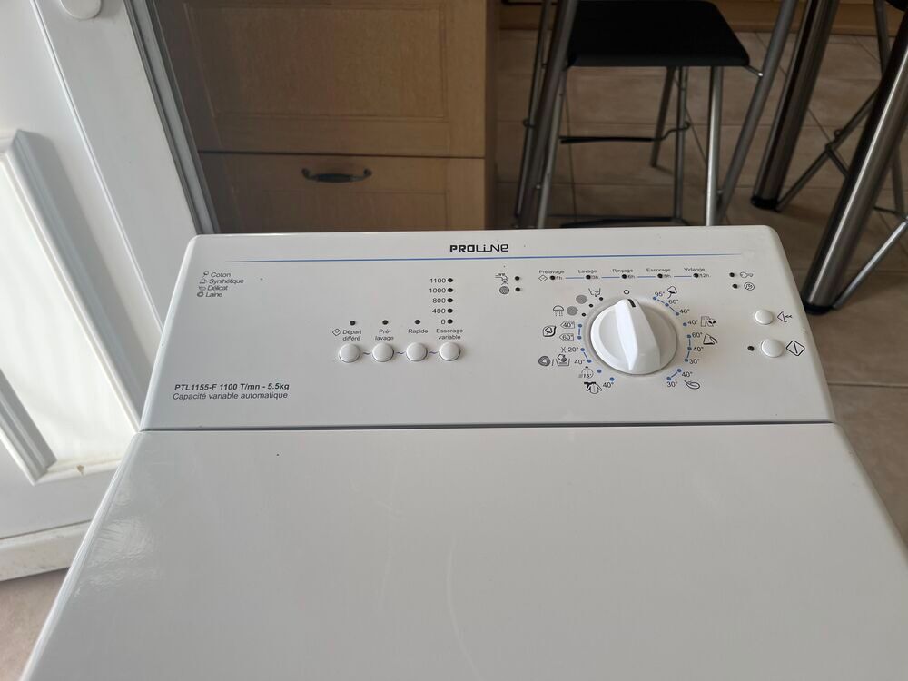 Lave-linge top blanc proline Electroménager
