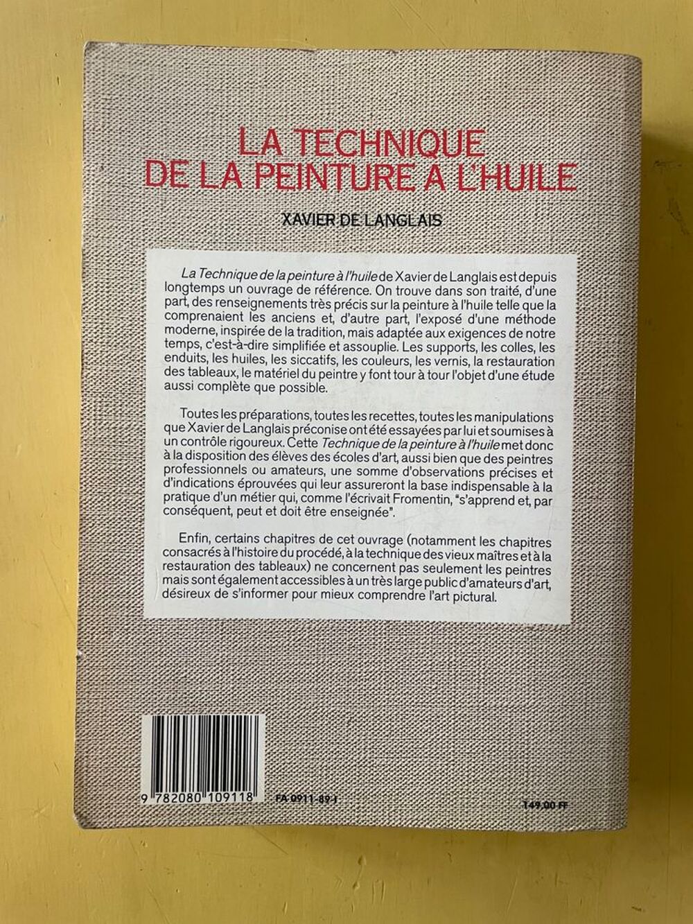 Livre La Technique De La Peinture &Agrave; L'huile - Histoire Livres et BD