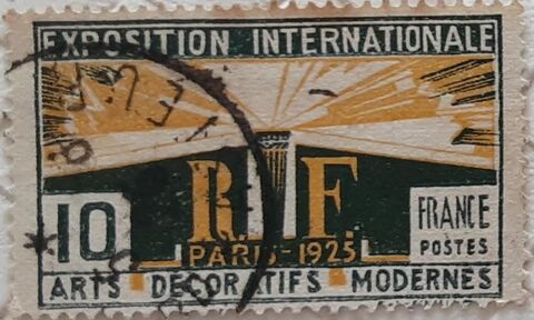 TIMBRES  collection  expo  PARIS 1925 10f 1 Pontoise (95)
