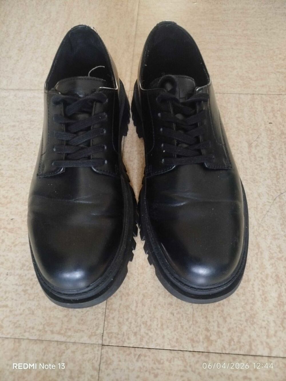 Chaussures Noires Pull&amp;Bear Homme EU 43 UK 9 US 10 Casual Ville Lacets Chaussures