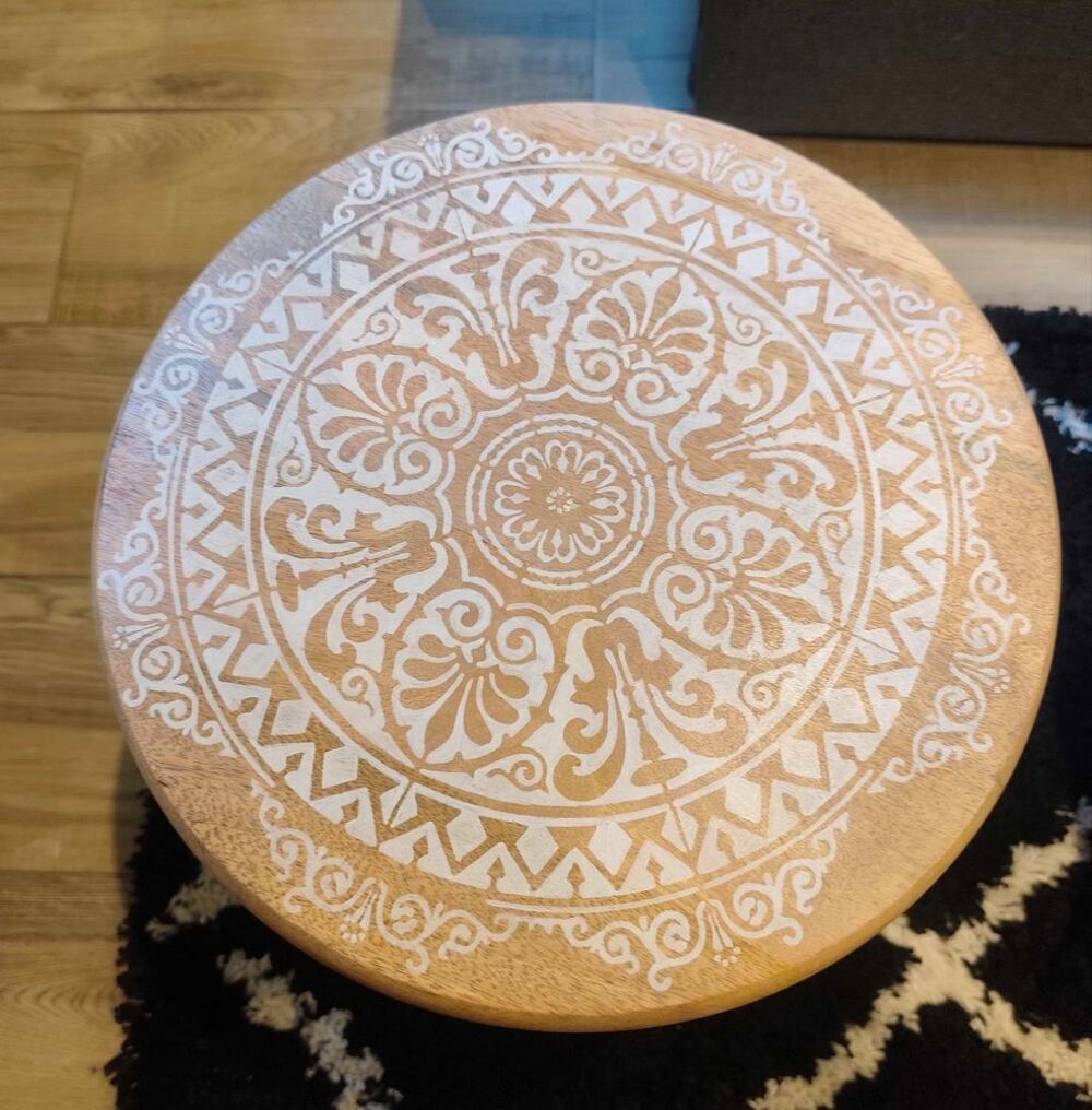 Table Basse avec Mandala Blanche Meubles