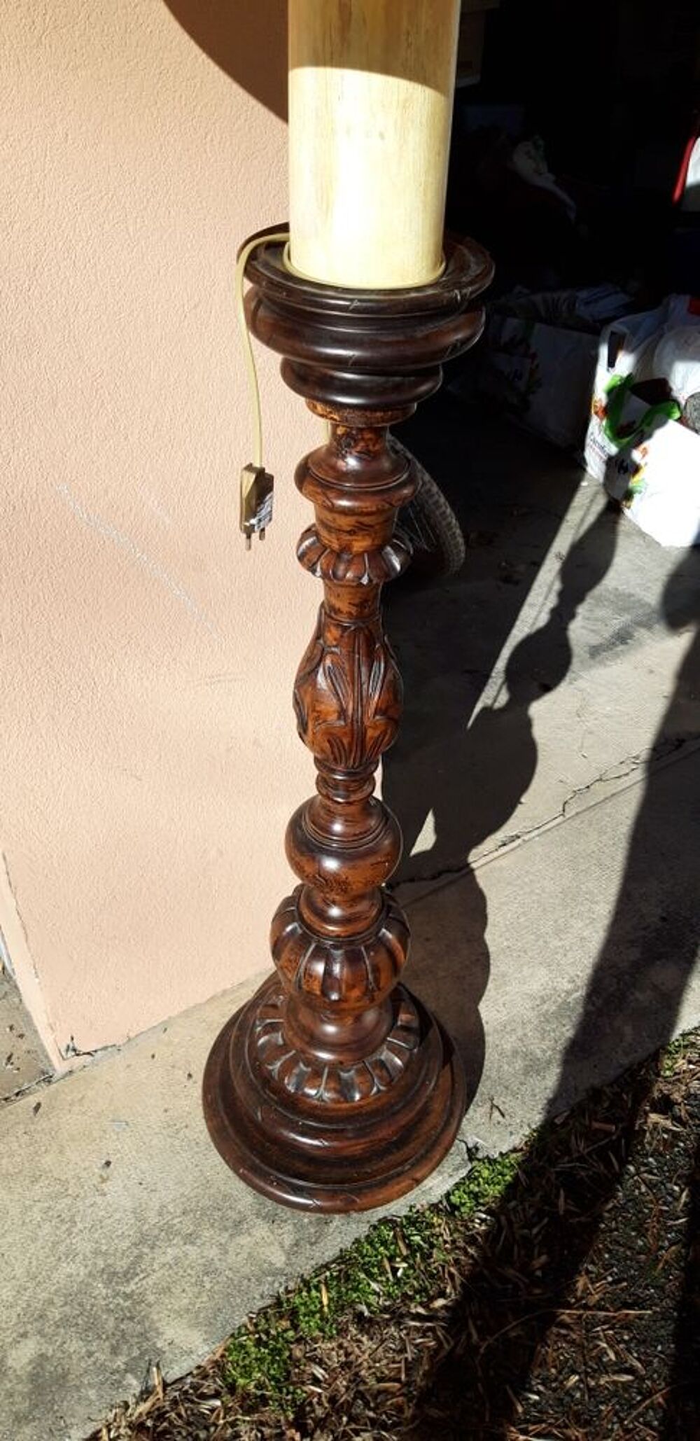 luminaire en bois massif ancien Décoration