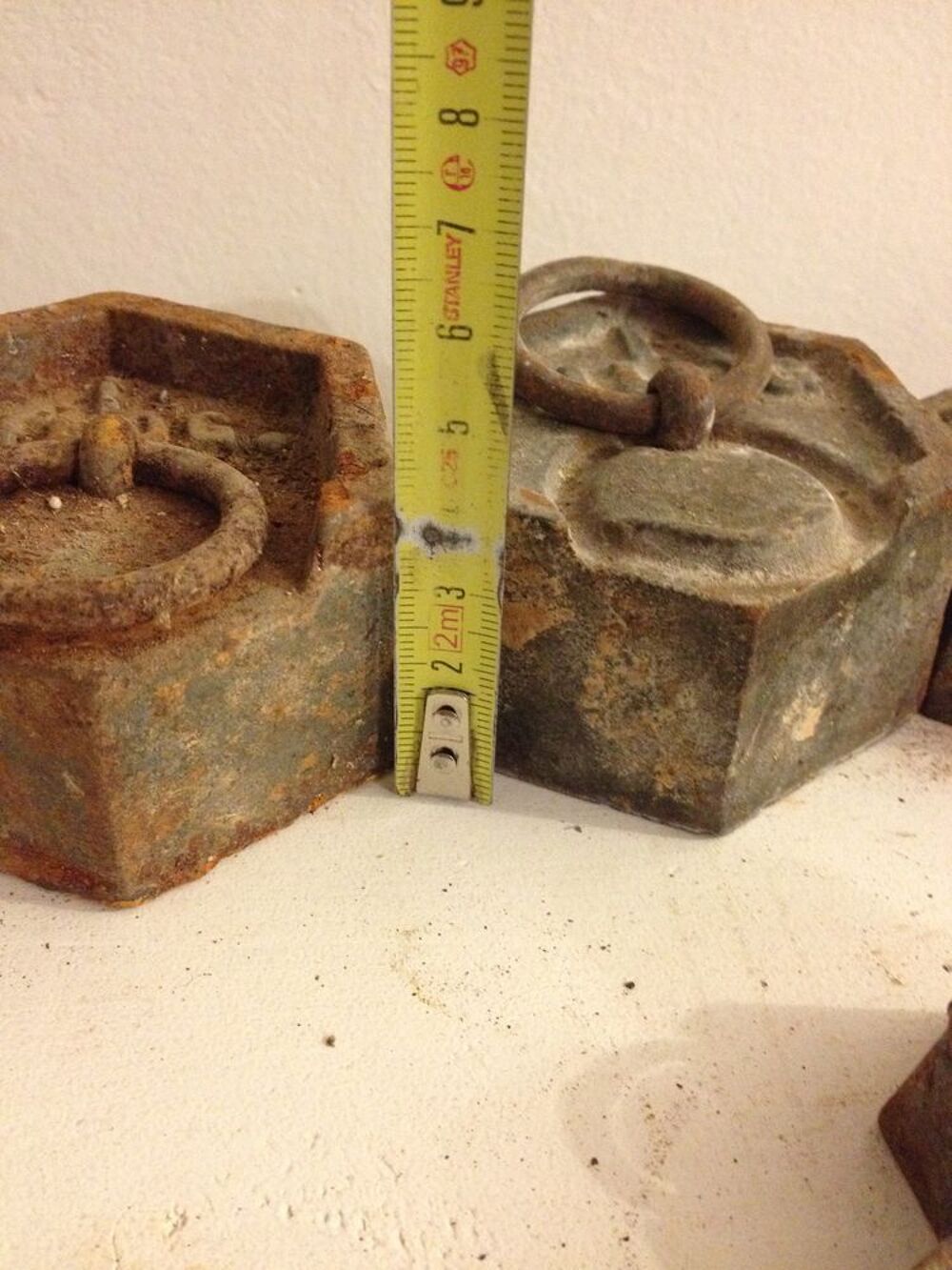 Souvenir ancien lot de 7 poids de pesage pour balance Décoration