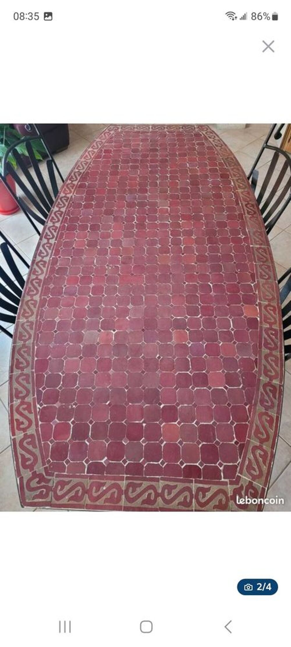 table fer forg&eacute; et c&eacute;ramique Meubles