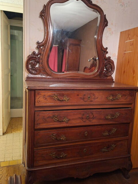 Commode ancienne4tiroirs avec miroir 120 Coulounieix-Chamiers (24)