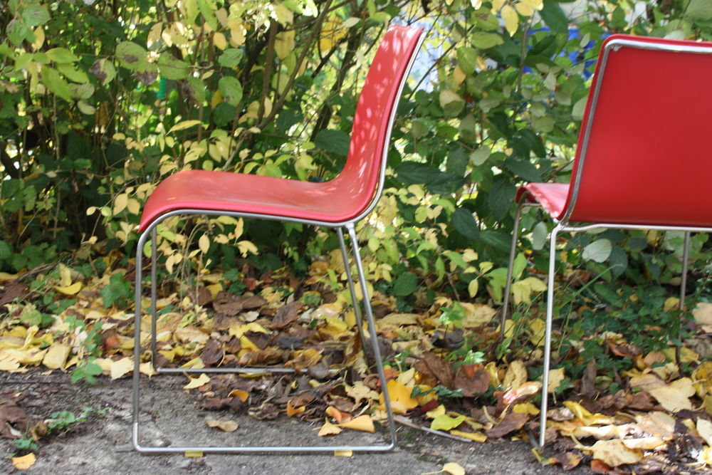 Lot de 2 chaises Calligaris d'occasion en simili rouge Meubles