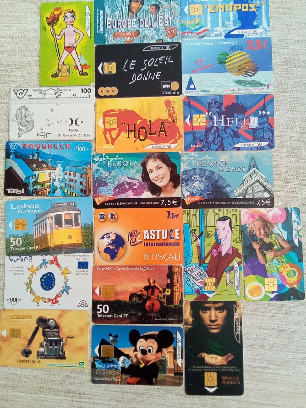 collection carte t&eacute;l&eacute;phonique 