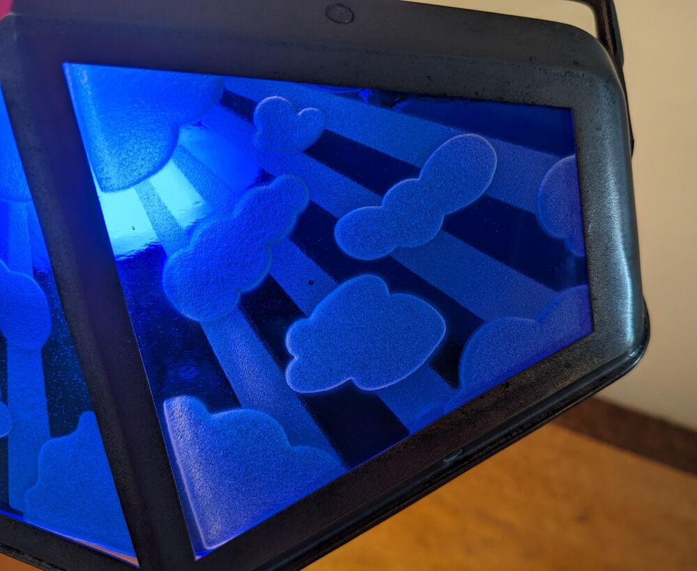 lampe PIROUETT avec verres nuages.Voir photos. Vendu sans am Décoration