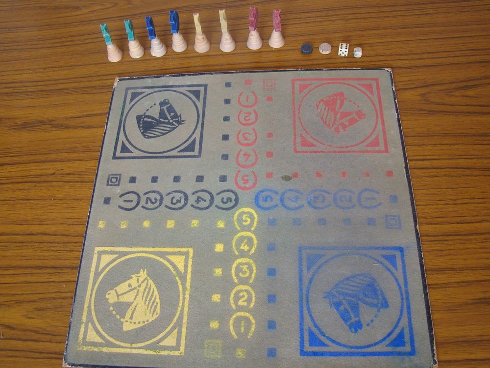 Ancien jeu de l'oie petits chevaux La Chromo ann&eacute;es 1930 Jeux / jouets