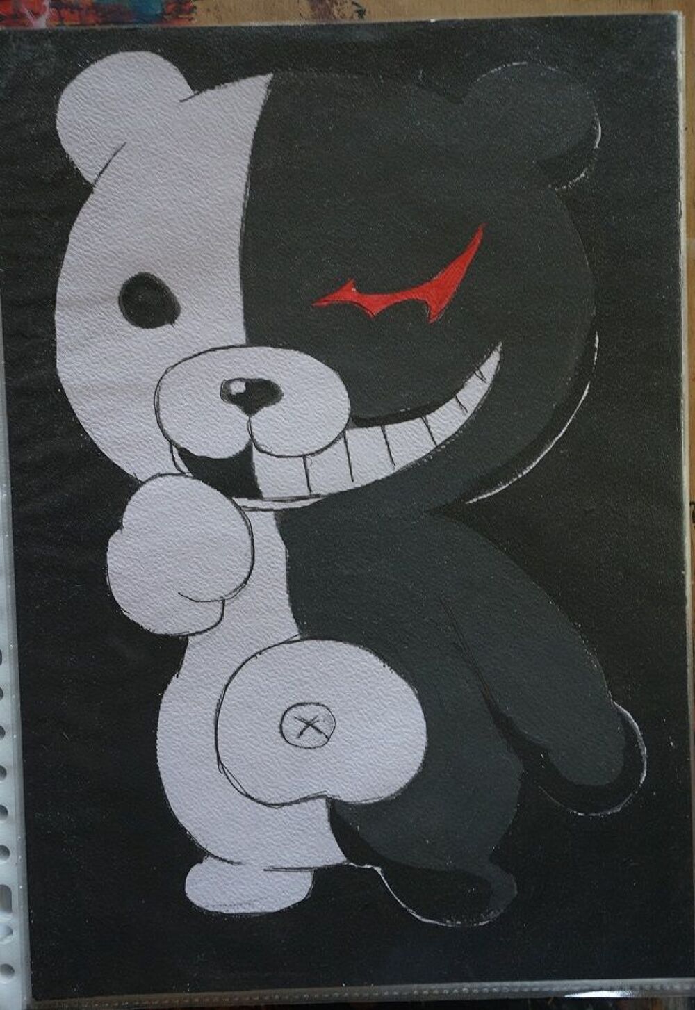 peinture - mon nounours - chibi - sur papier aquarelle - for Décoration