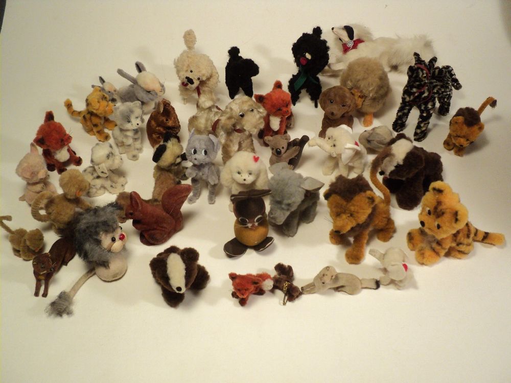 Lot 40 Petites Peluches Vintage Fil de Fer Jouets 1960/70 Jeux / jouets